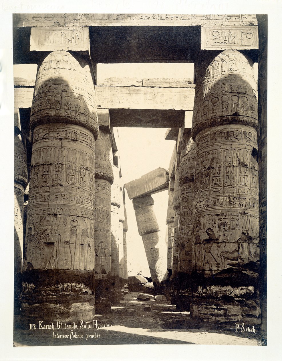 Hypostyle hall, tempelet til Amun-Re, Karnak, Egypt, 1878 av P Sebah