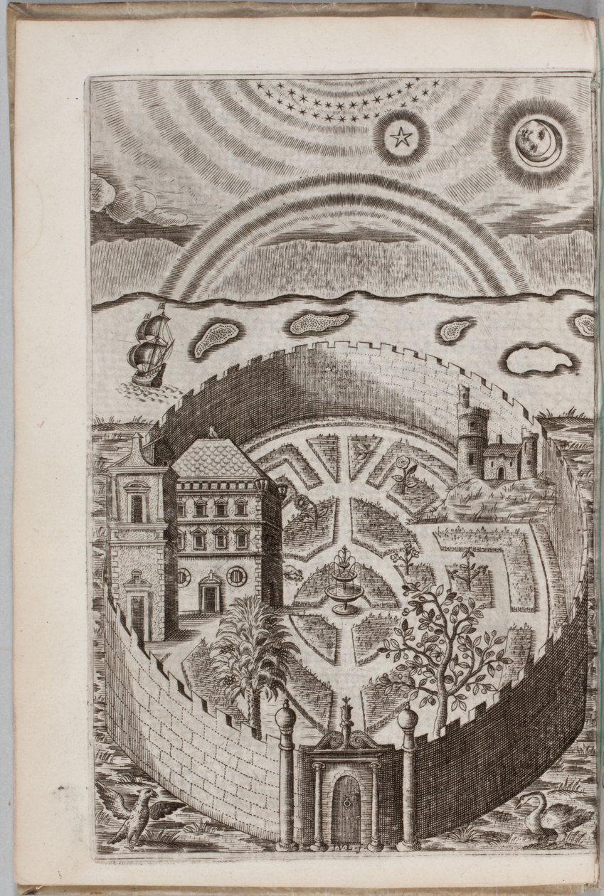 Illustrasjon fra "Partheneia Sacra: Eller den mystiske og deilige hagen til de hellige Parthenes symbolsk satt frem og beriket med fromme innretninger og emblemer for underholdning av fromme sjeler", av Henry Hawkins, 1633 av P. van Langeren