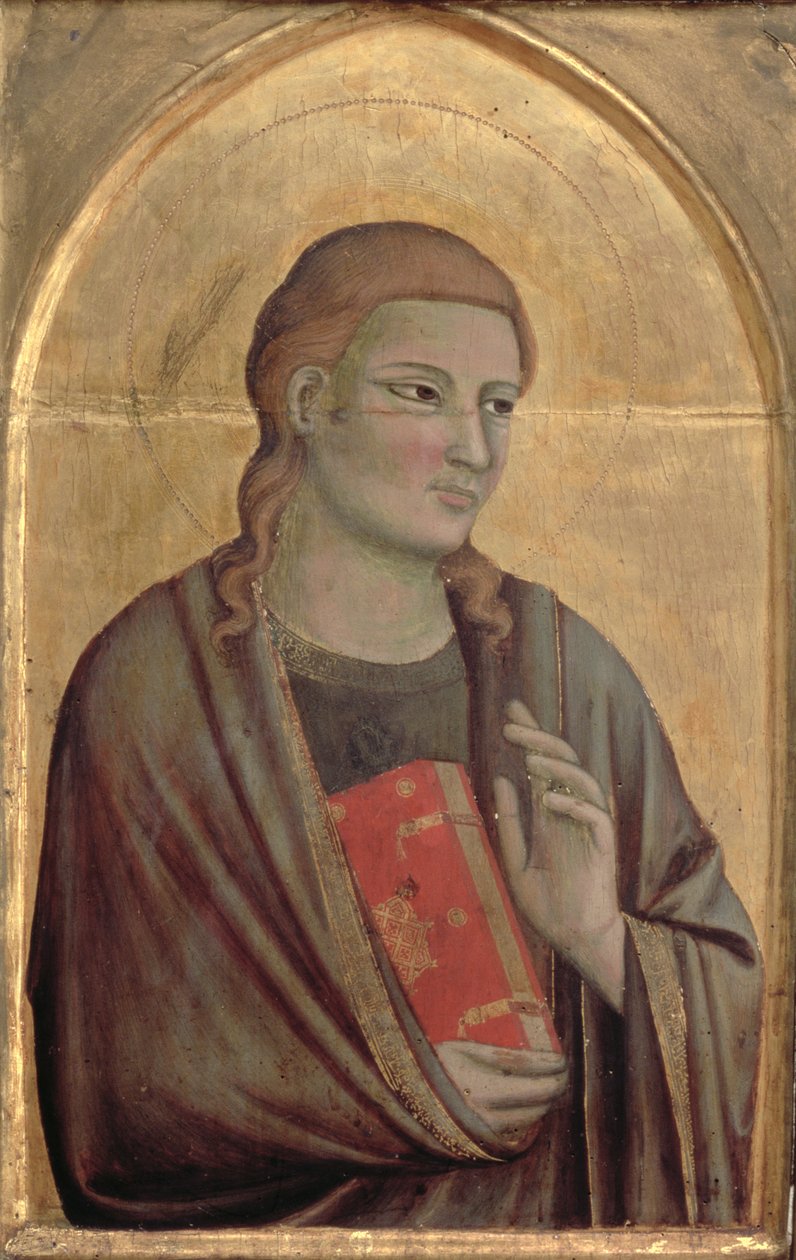 St. Johannes evangelisten (tempera på panel) av Pacino di Buonaguida
