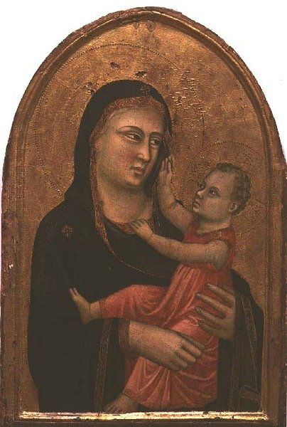 Madonna og barn (tempera på panel) av Pacino di Buonaguida