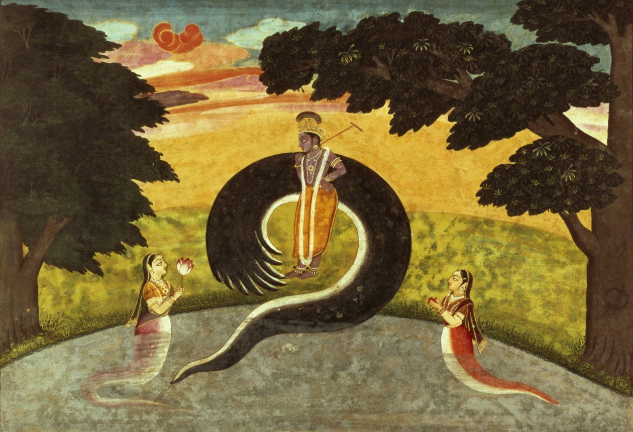 Innlevering av Kaliya, Basohli, Pahari School, 1700-65 av Pahari School
