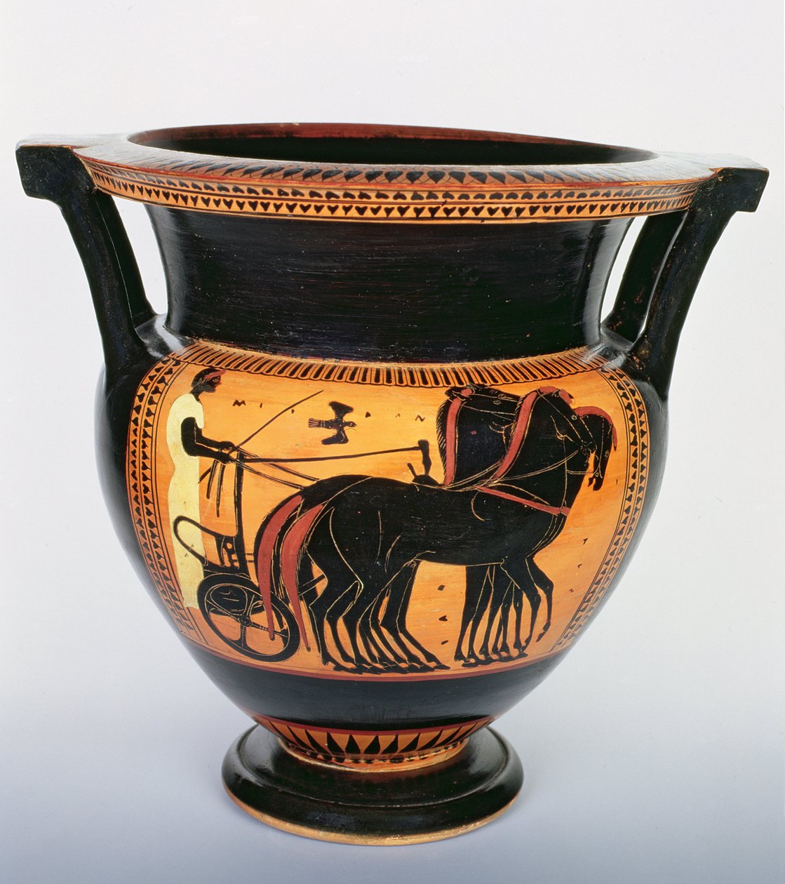 Kolonnekrater med svart figur som viser en vogn, 520–510 f.Kr. (keramikk) av Painter of Tarquinia