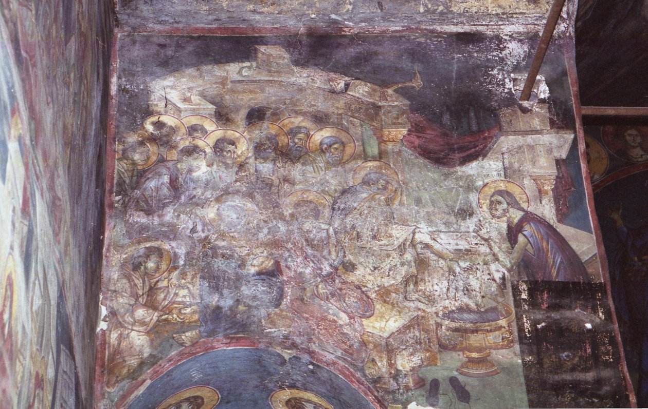 Fresker i kirken Theotokos Peribleptos av Painters Michael Ephtichius
