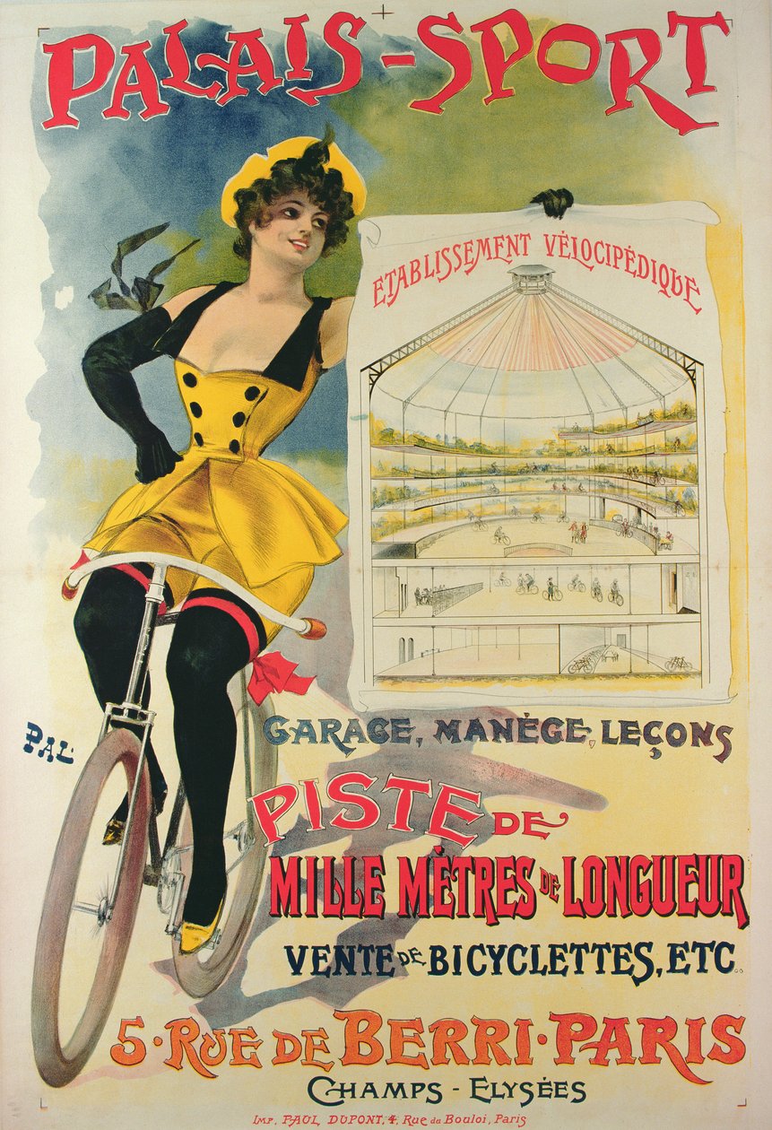 Plakat som reklamerer for Palais-Sport i Paris, ca. 1895 av Pal