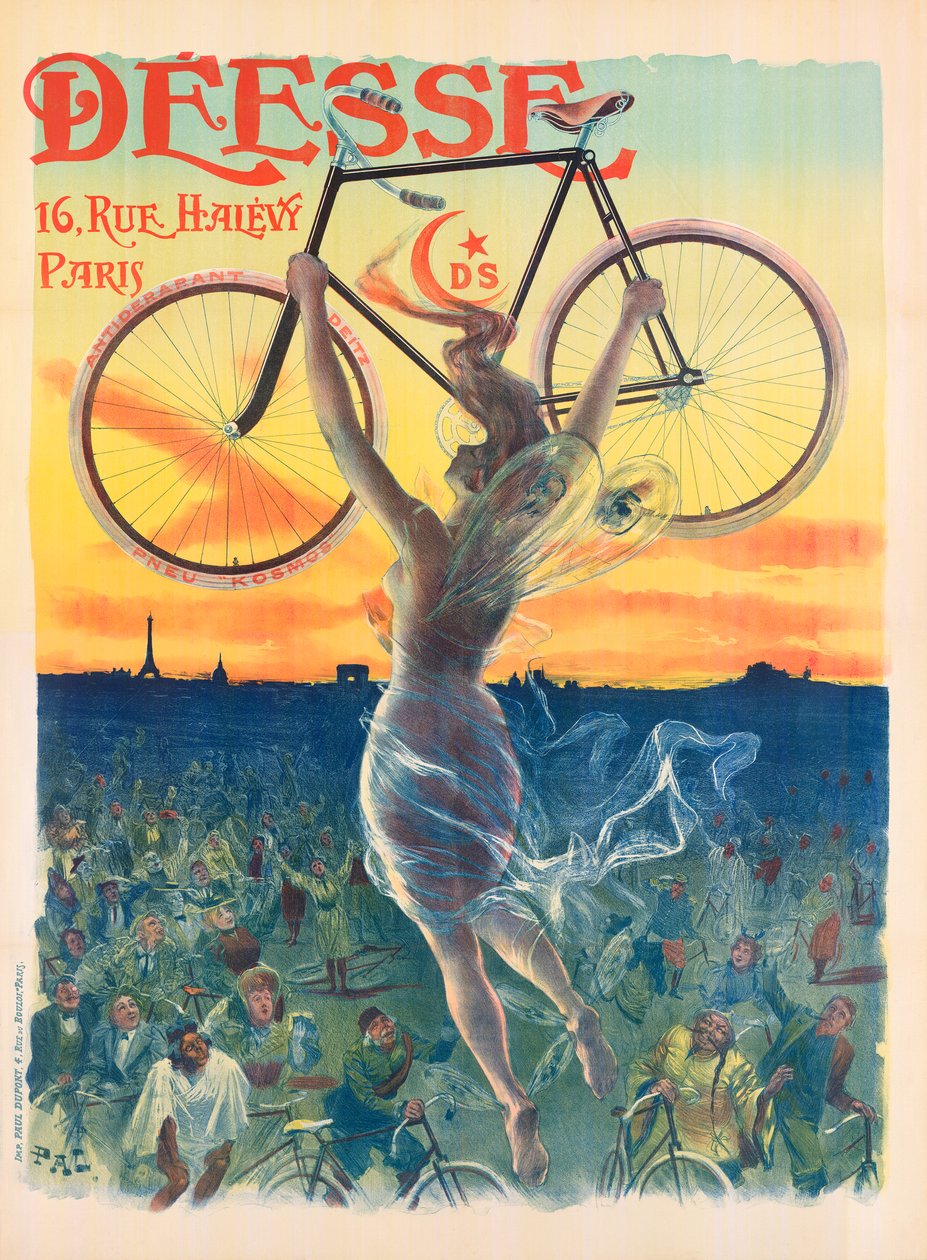 Fransk jugendplakat for Deesse-sykler, ca. 1898 (litografi) av Pal