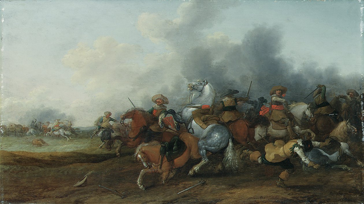 En kavaleri trefning, 1632 av Palamedes Palamedesz