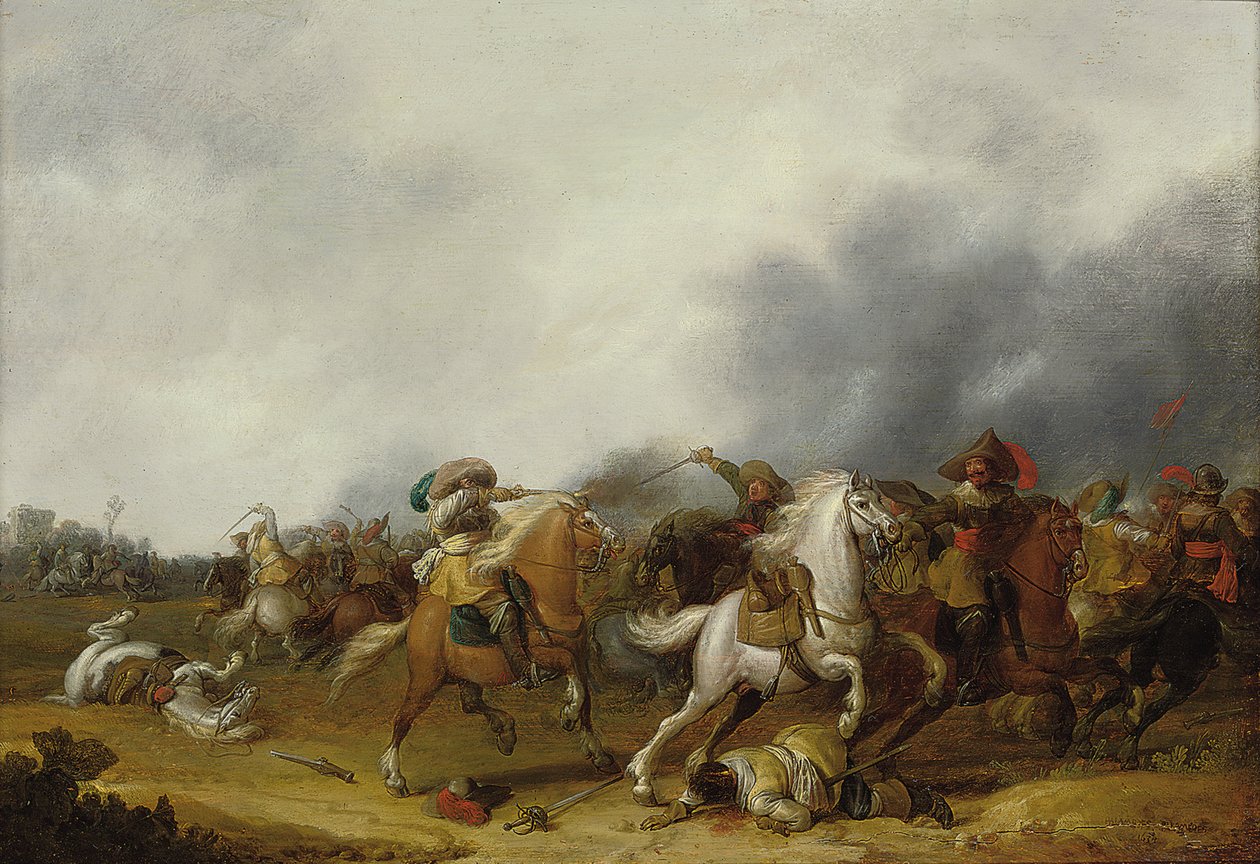 En kavaleri trefning, 1634 av Palamedes Palamedesz