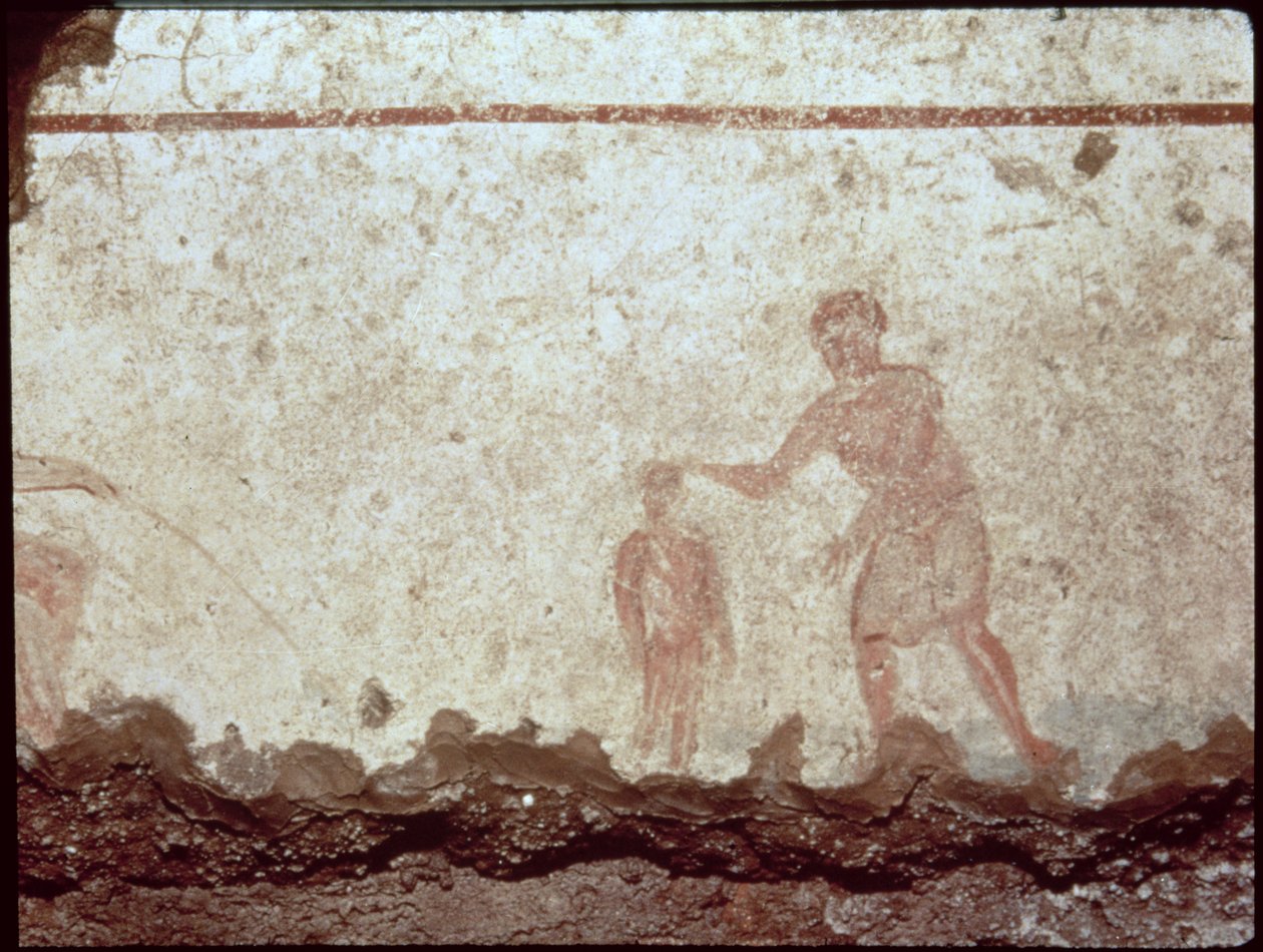 Dåpsscene, 3. århundre (fresco) av Paleo Christian