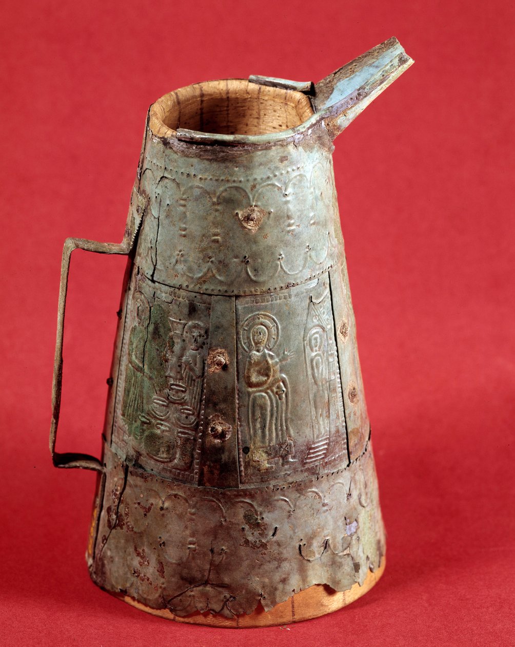 Kristen antikvitet: liturgisk vase dekorerte scener fra Kristi liv. 3. århundre e.Kr. Saint Germain, Antikvitetsmuseet av Paleo Christian