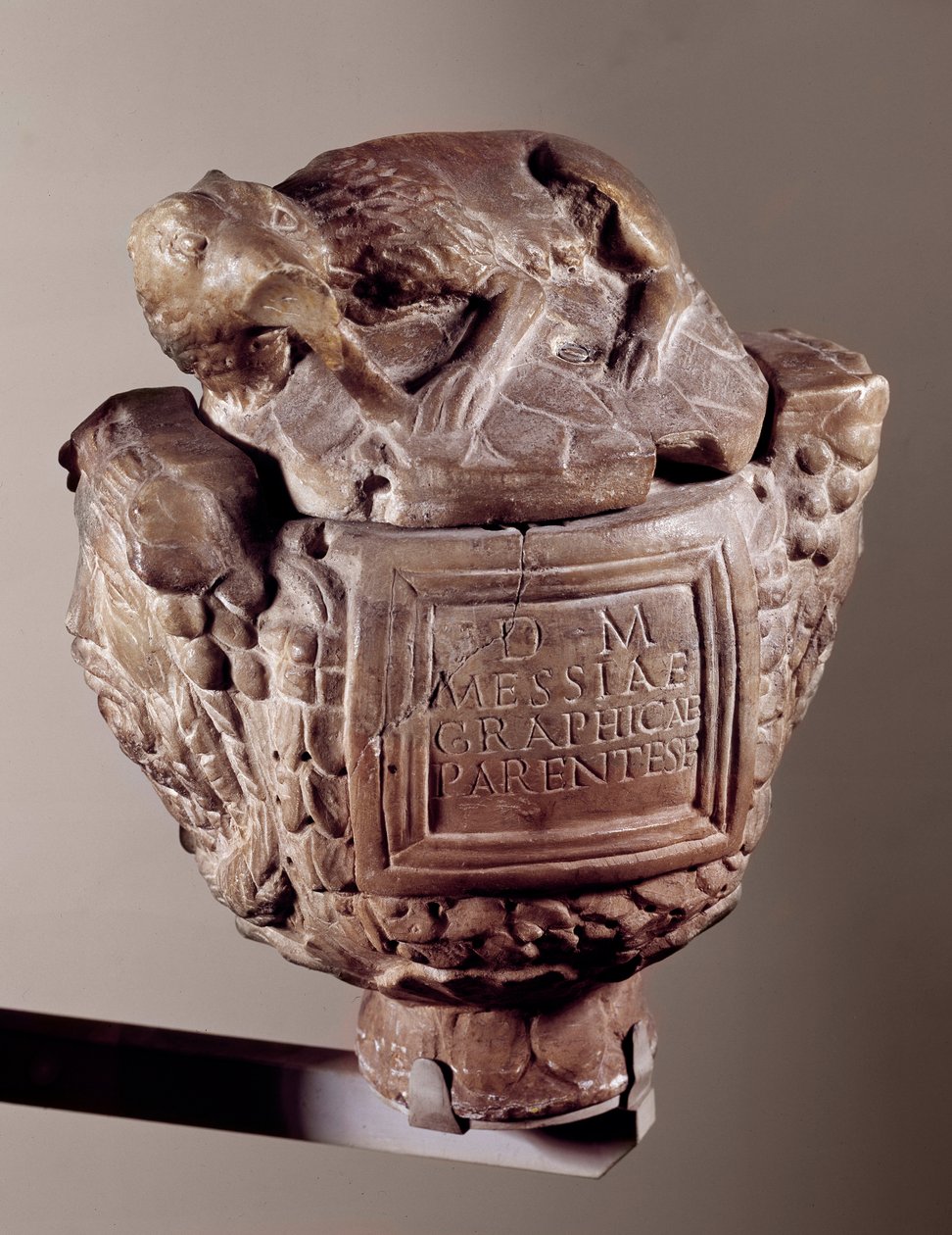 Cinerary urn Messias grafikk. Fra gjennomsnitt. Saint Germain i Laye, Museum of National Archaeology av Paleo Christian