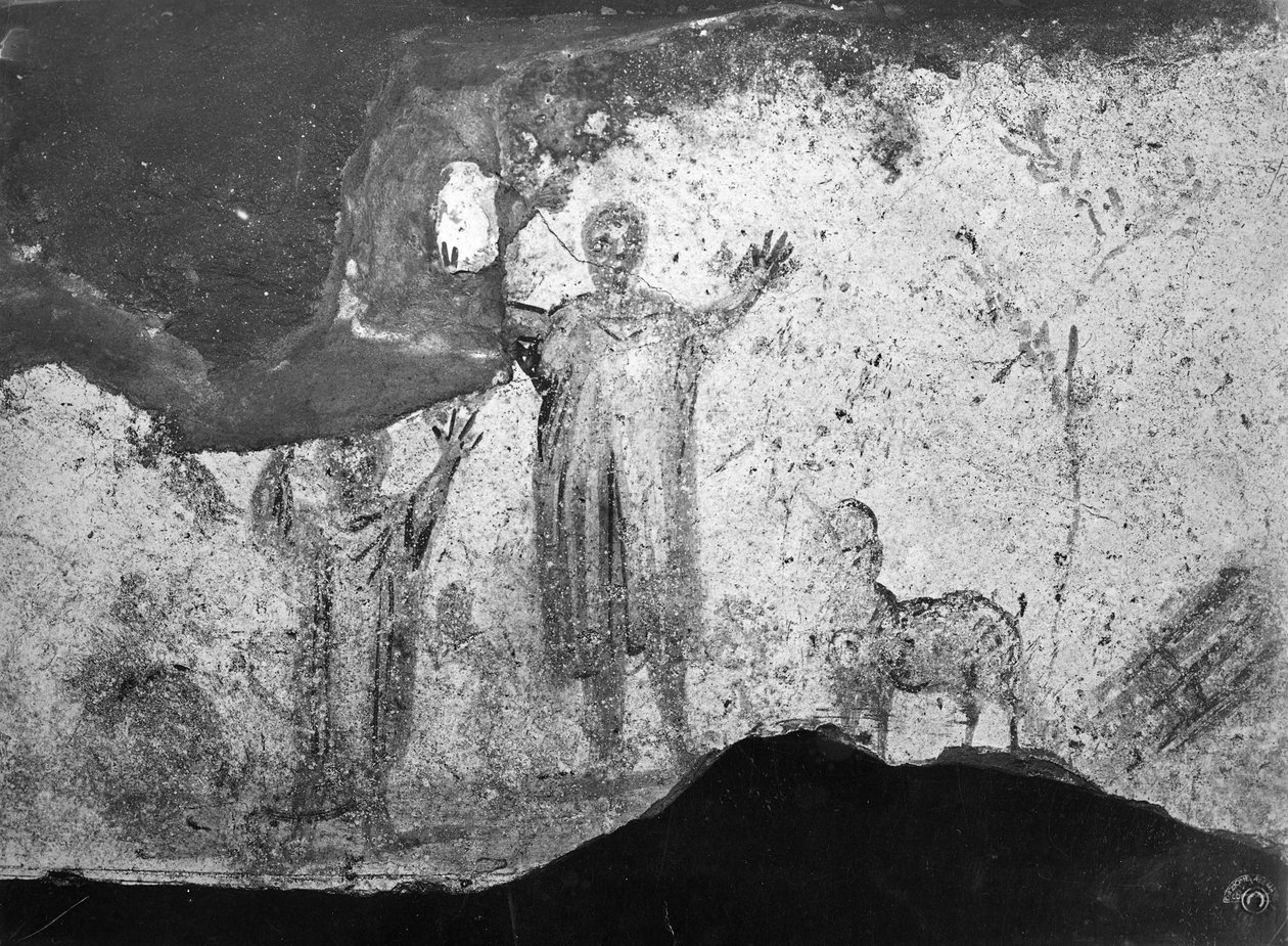 The Sacrifice of Abraham (fresco) (s/hv-bilde) av Paleo Christian