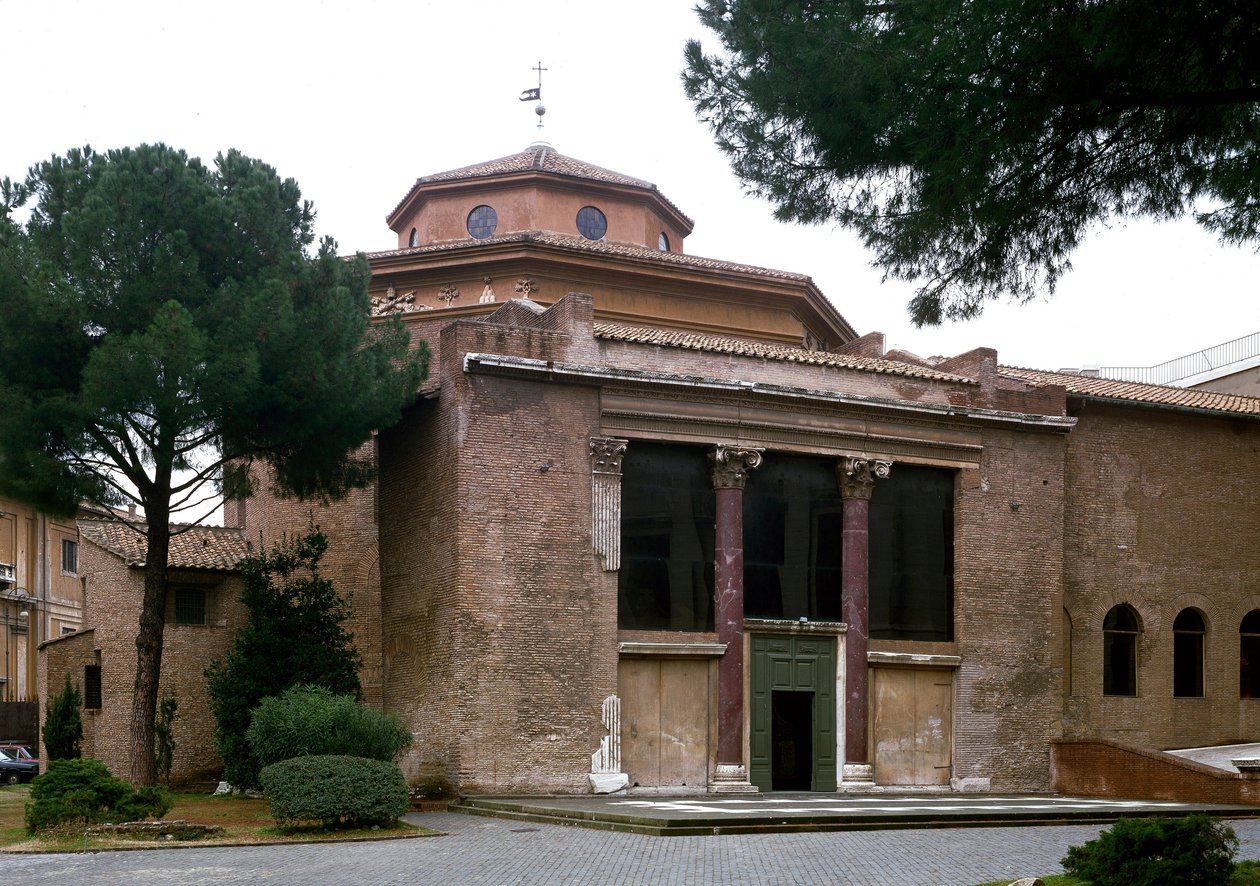 Utsikt over det paleokristne dåpskapellet i San Giovanni in Laterano (Saint John Laterano) (Lateran baptistery eller San Giovanni in Fonte), bygget rundt 440. Roma av Paleo Christian