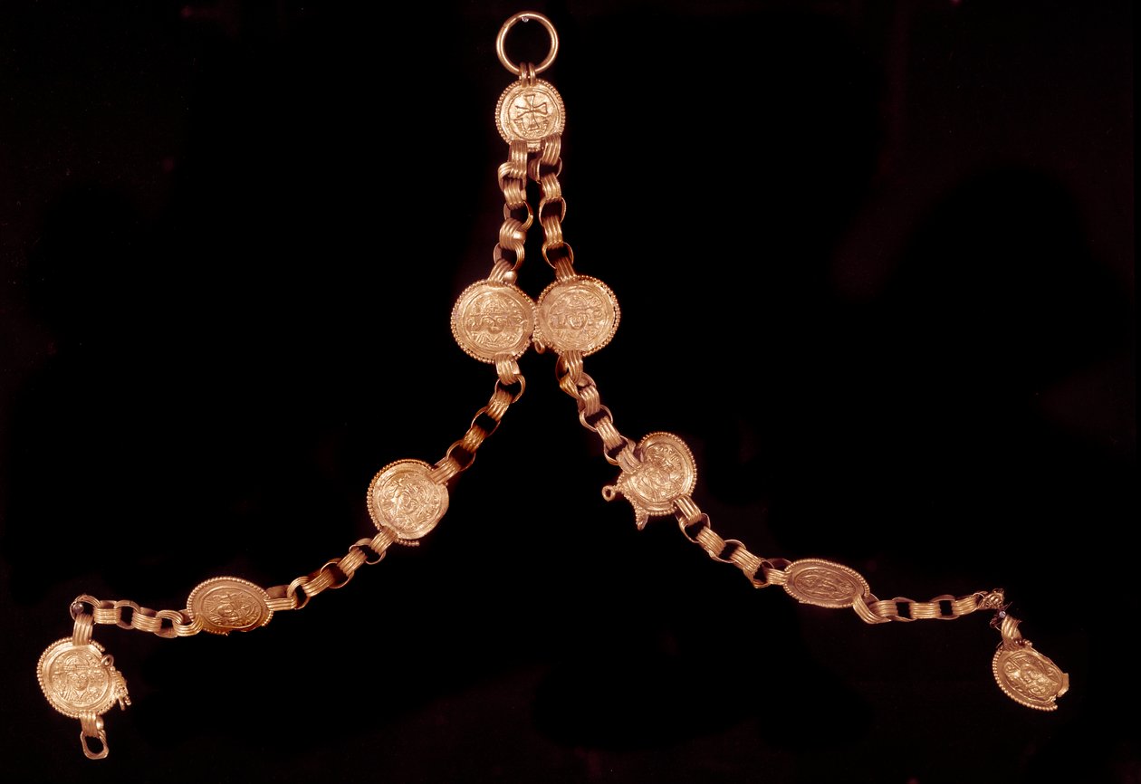 Paleokristen kunst: gullkjede. Fra Iran. Paris, Louvre-museet av Paleo Christian Paleo Christian