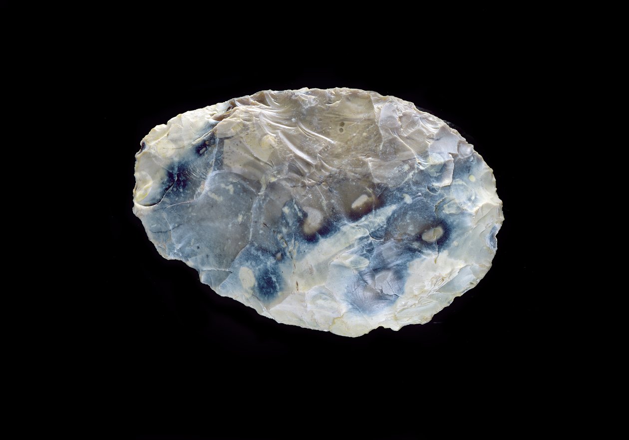 Blade, fra Saint-Acheul, Lower Acheulean Period, 400 000–350 000 f.Kr. (flint) av Paleolithic