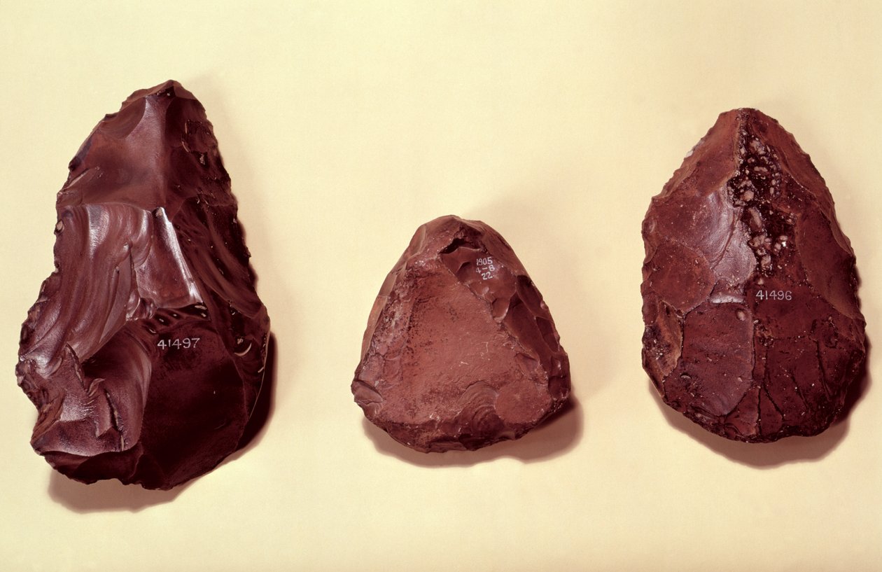Øksehoder av flint av Paleolithic