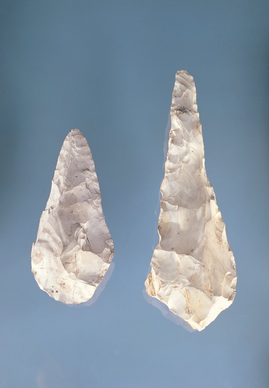 Tosidige blader, nedre Acheulean-periode (flint) av Paleolithic