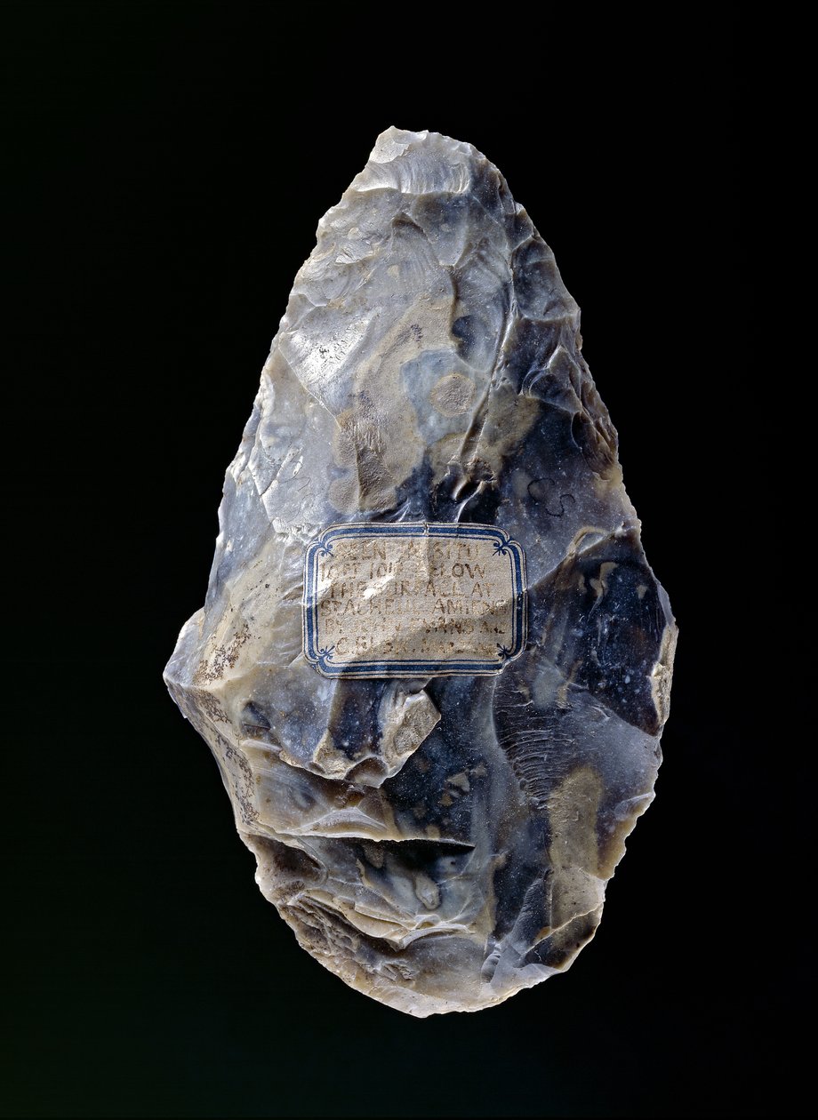 Håndøks, fra St. Acheul, Somme, Amiens, Frankrike, paleolittisk, ca. 200 000 f.Kr. av Paleolithic