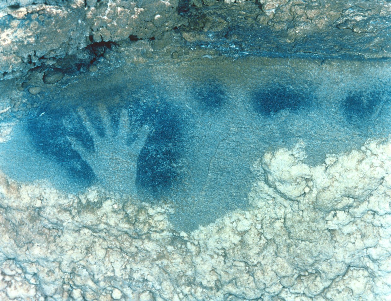 Håndstensil, fra øvre del av flekket hestepanel, sen øvre paleolittisk periode, solutreisk kultur, ca. 22000-18000 f.Kr. (bilde) av Paleolithic Paleolithic