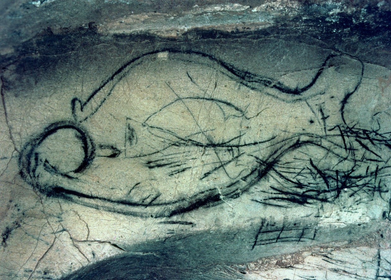 Marin figur, paleolittisk periode (ca. 40000-12000 f.Kr.) (bilde) av Paleolithic Paleolithic