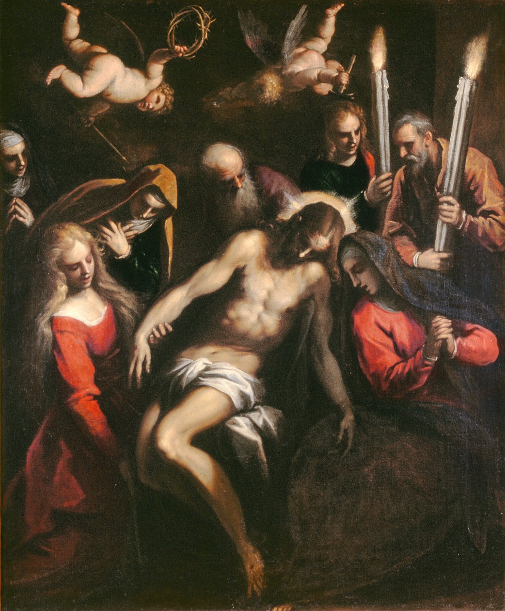 Pieta, modelletto for altertavlen i katedralen i Reggio Emilia, 1612 av Palma Il Giovane