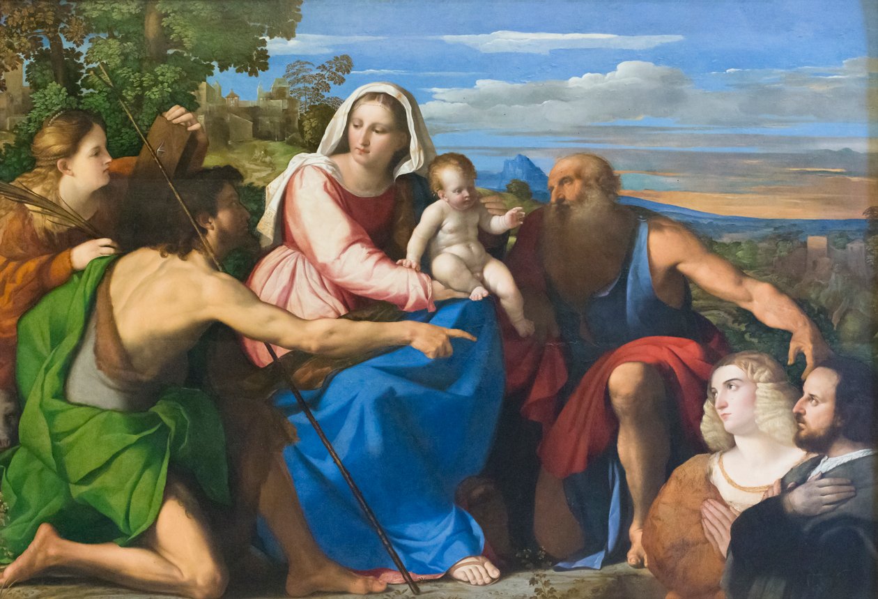 Hellig samtale med givere av Palma Il Giovane (1548 1628)