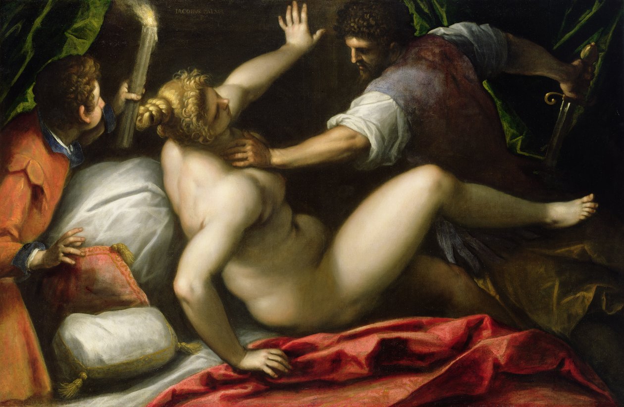 Tarquin og Lucretia, slutten av 1500-tallet (olje på lerret) av Palma Il Giovane (1548 1628)