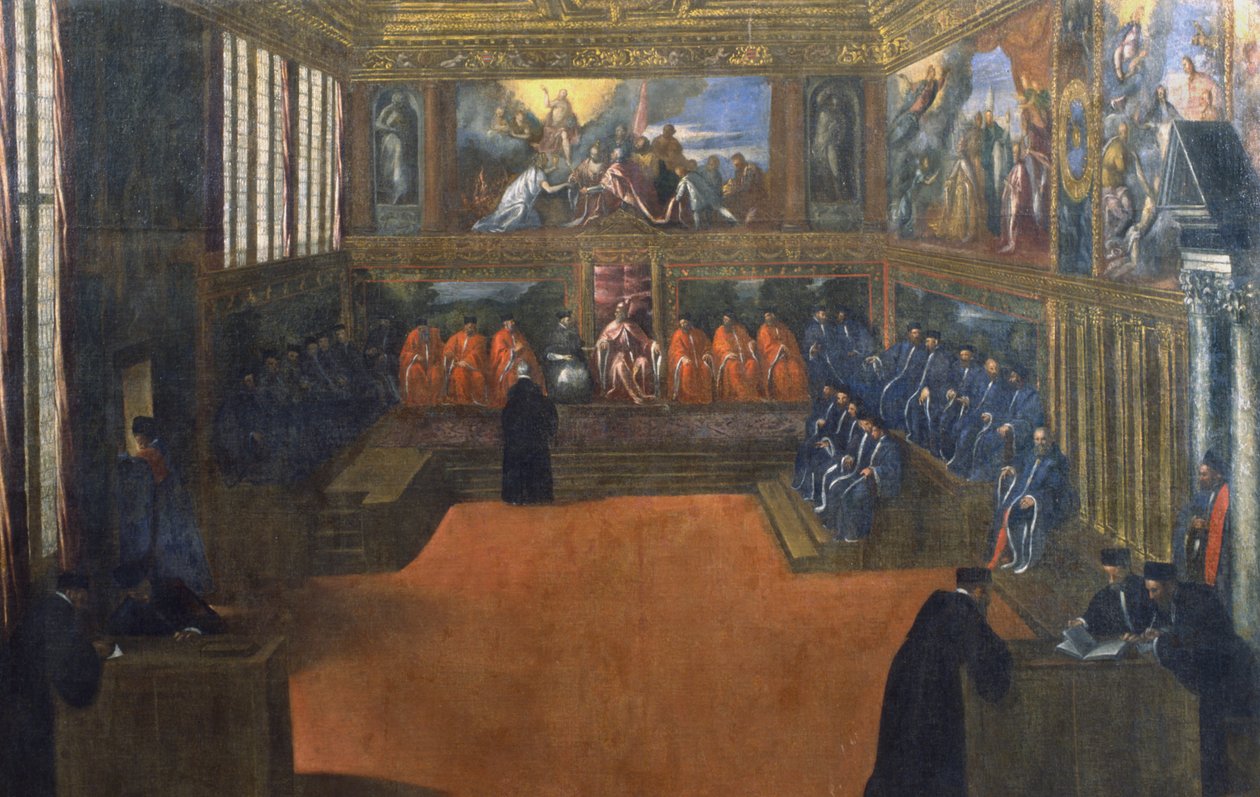 Dogen av Venezia besøker Den hellige stol av Palma Il Giovane