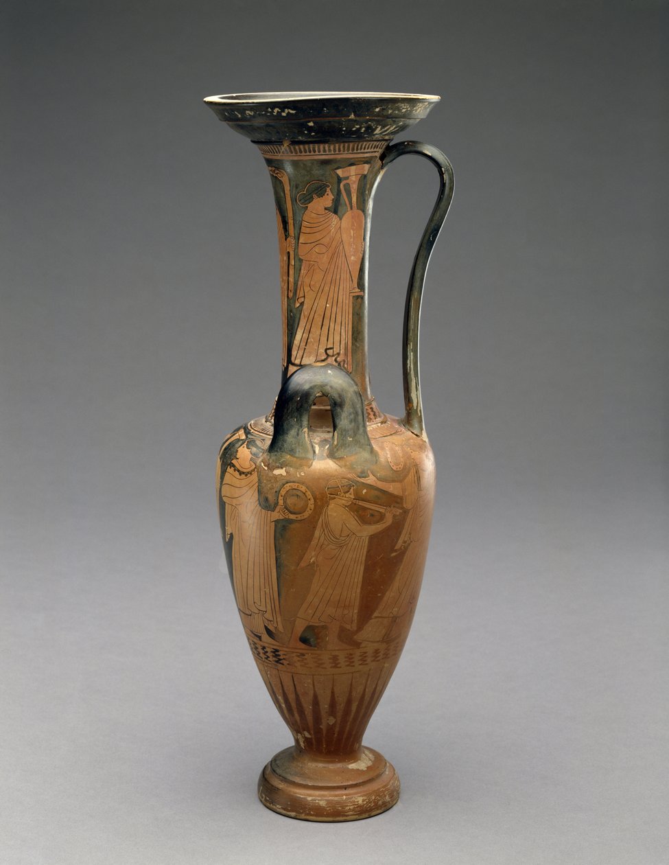 Loutrophoros Hydria med bryllupsprosesjon, 480-460BC (terrakotta) av Pan Painter (attr. to)
