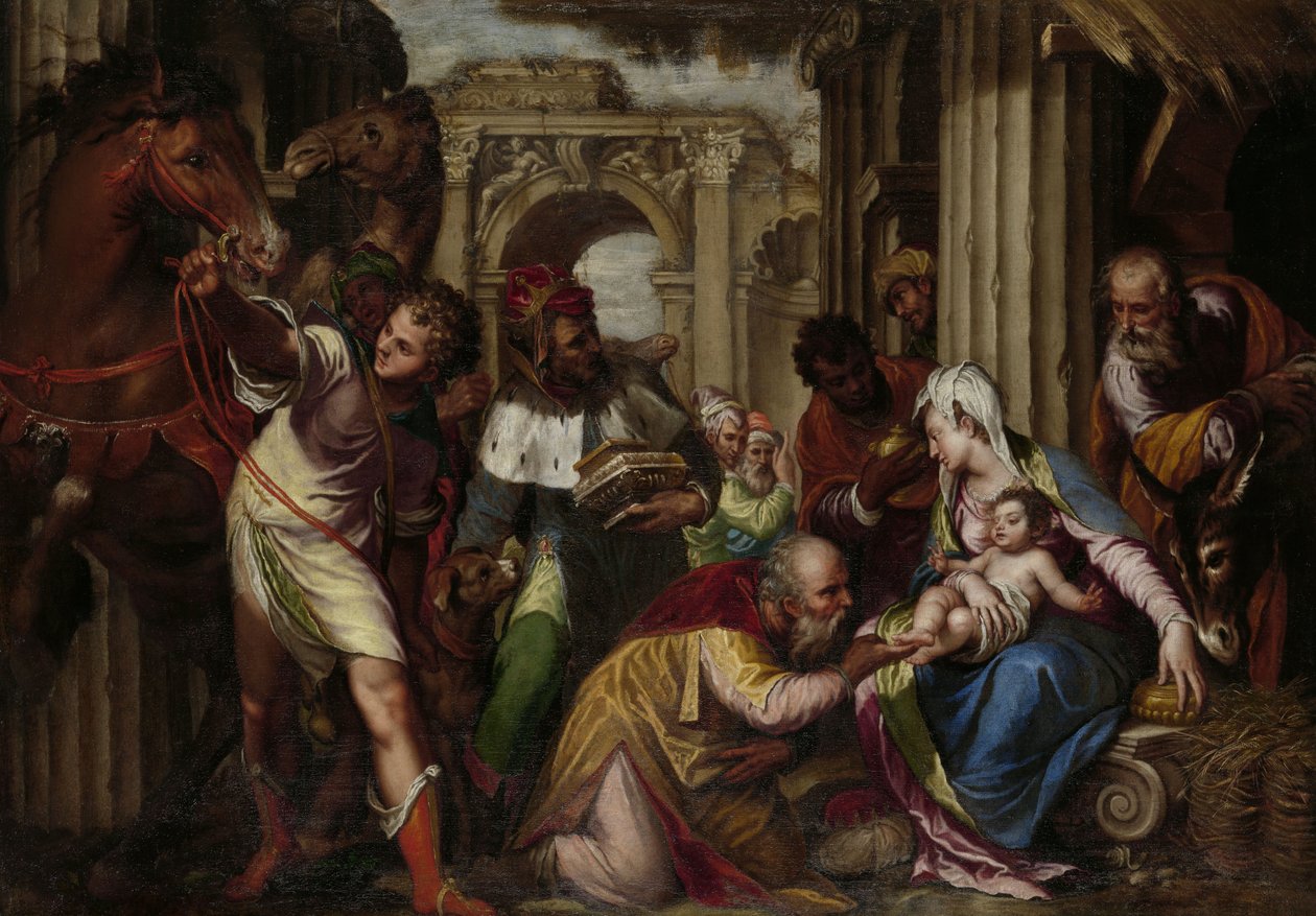 The Adoration of the Magi, ca. 1585 av Paolo Farinati