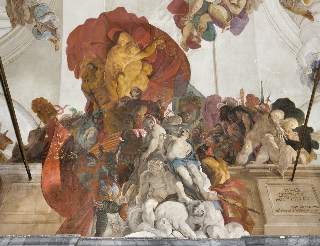 Romersk dommer som dømte til døden de hellige Apollonia, Lucy og Catherine av Alexandria, ca. 1696-97 av Paolo Pagani