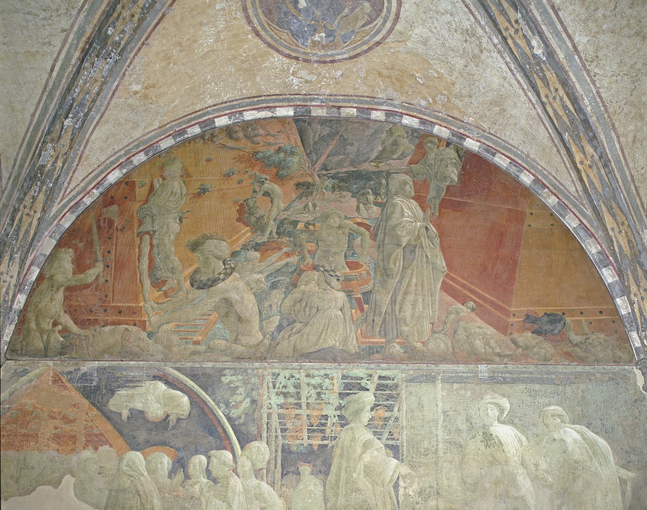 Flom og vannet synker, Green Cloister, 1447-48 av Paolo Uccello
