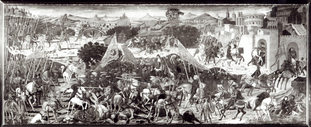 Romere og gallere som kjemper eller slaget foran Romas porter (tempera på panel) av Paolo Uccello