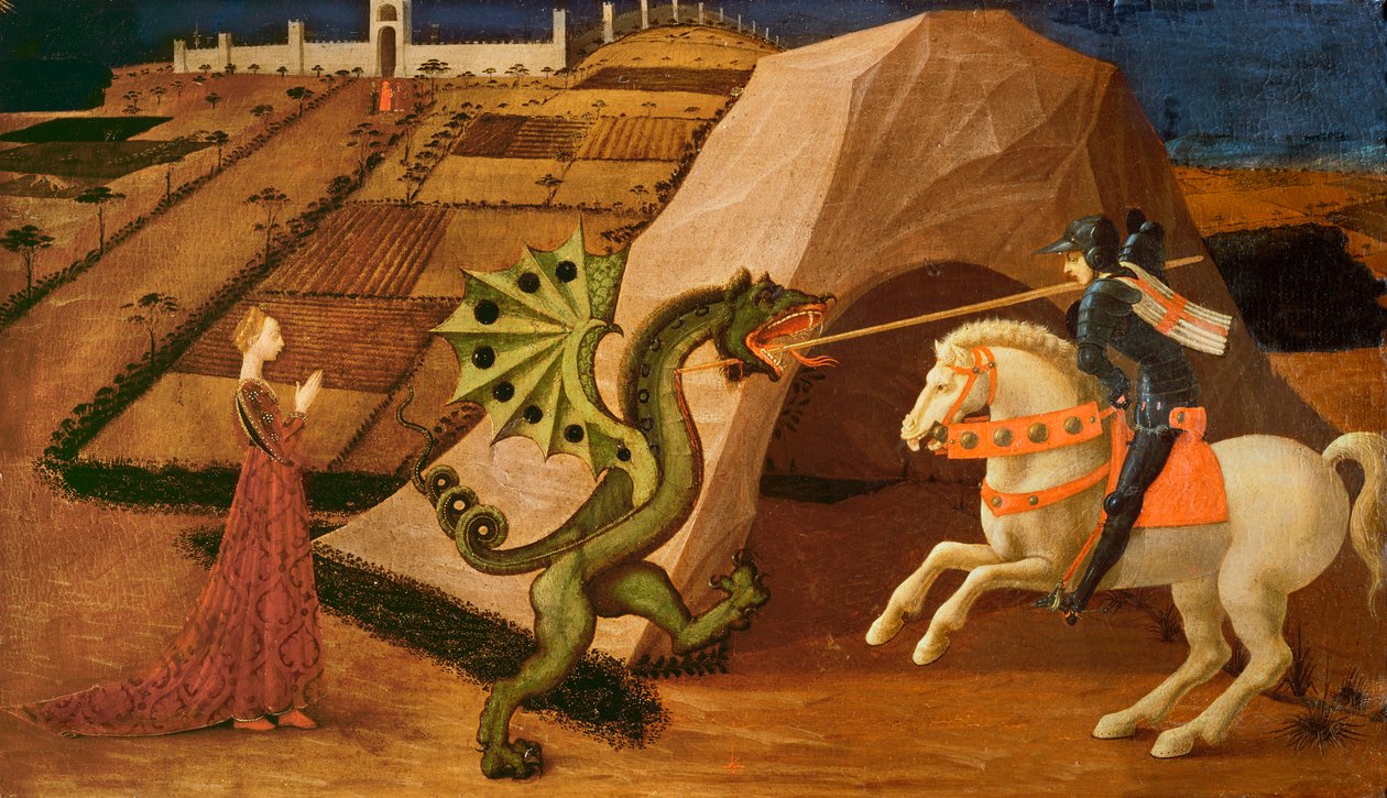 St. George and the Dragon, ca. 1439-40 (tempera på panel) (for detaljer se 85552) av Paolo Uccello