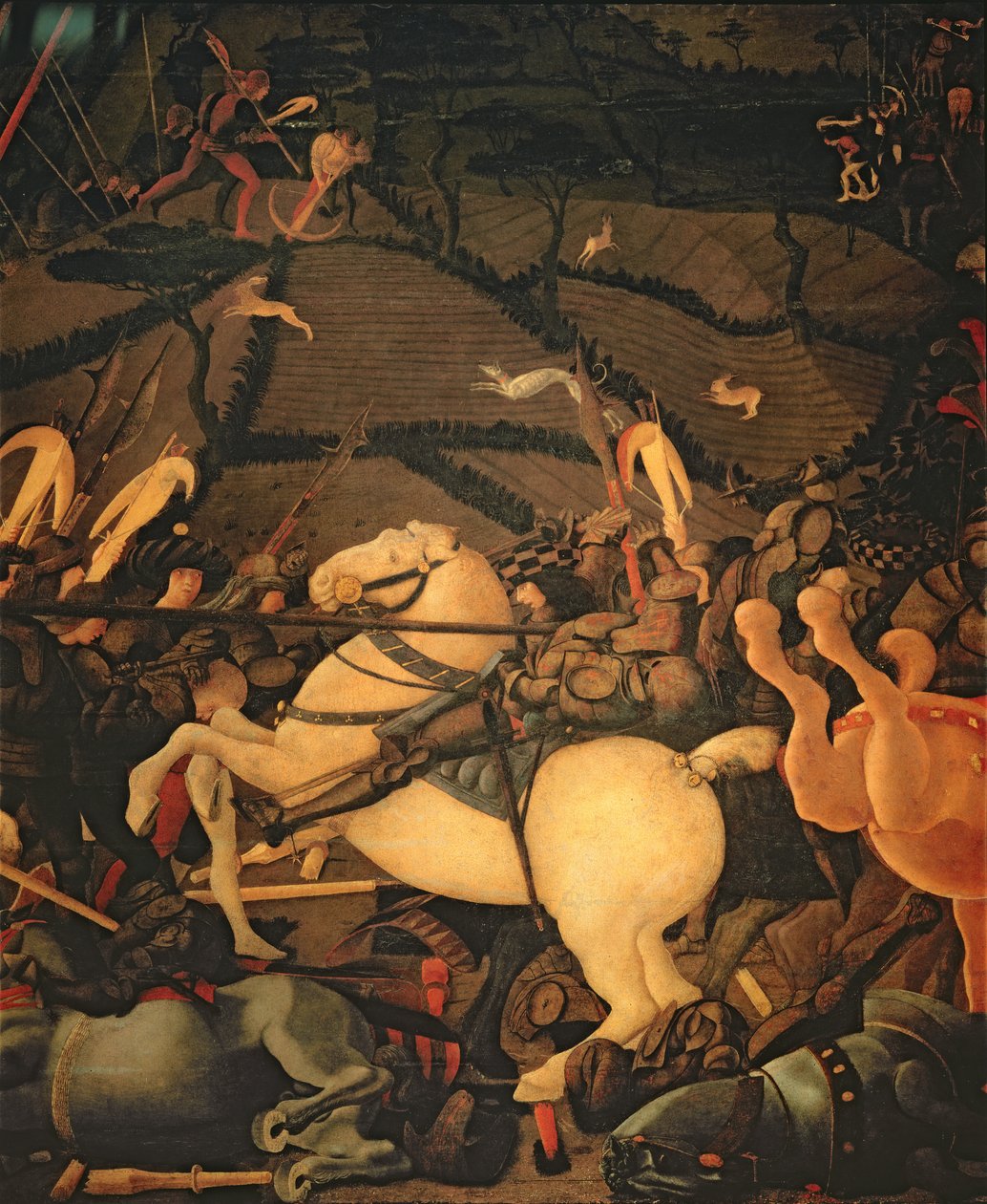 Slaget ved San Romano i 1432, ca. 1456 (tempera på panel) (se også 162335 og 31574) av Paolo Uccello