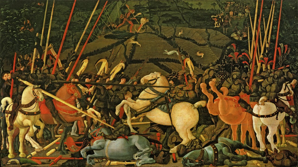 Slaget ved San Romano i 1432, ca. 1456 (tempera på panel) (se også 162335) av Paolo Uccello
