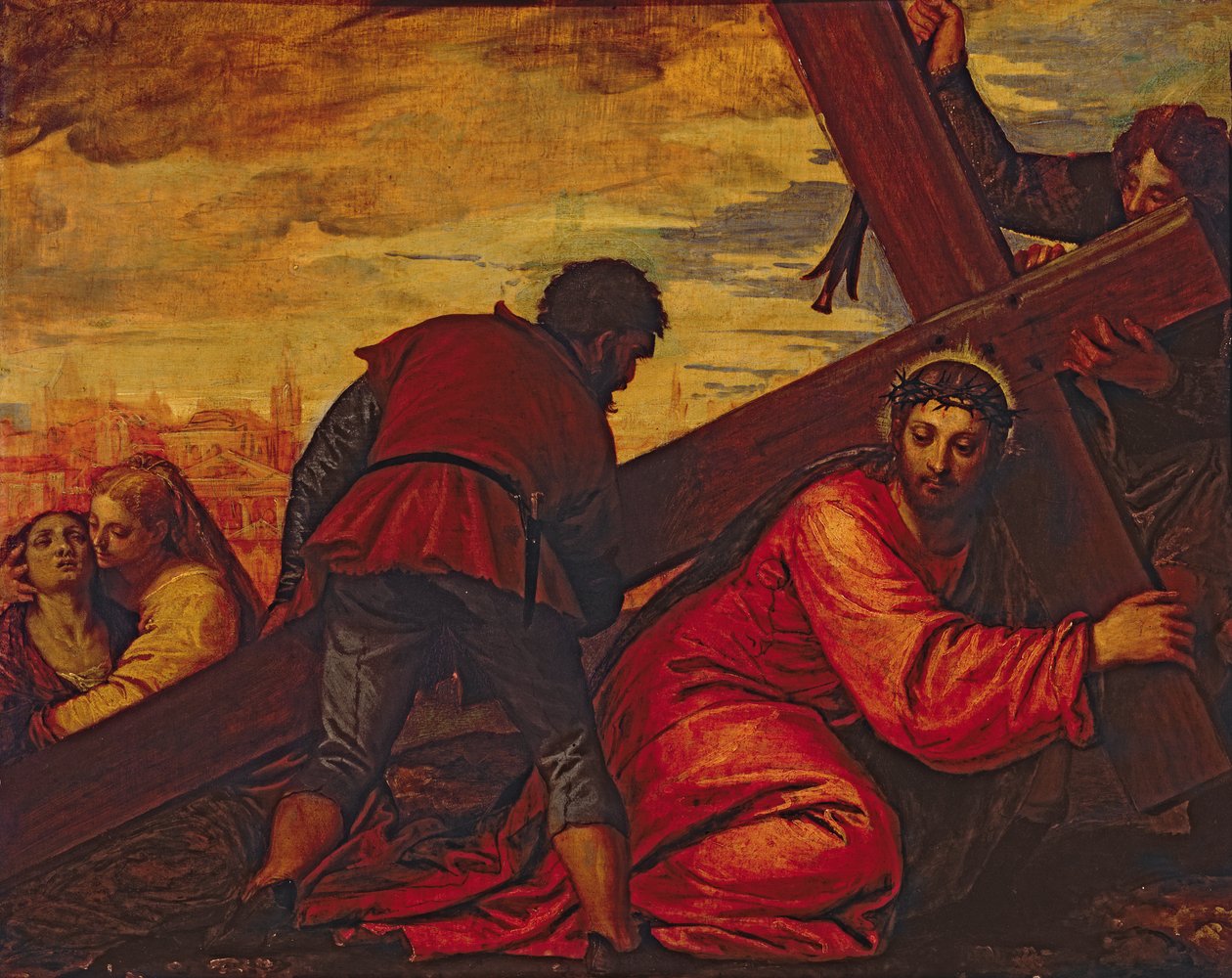 Kristus synker under korsets vekt av Paolo Veronese