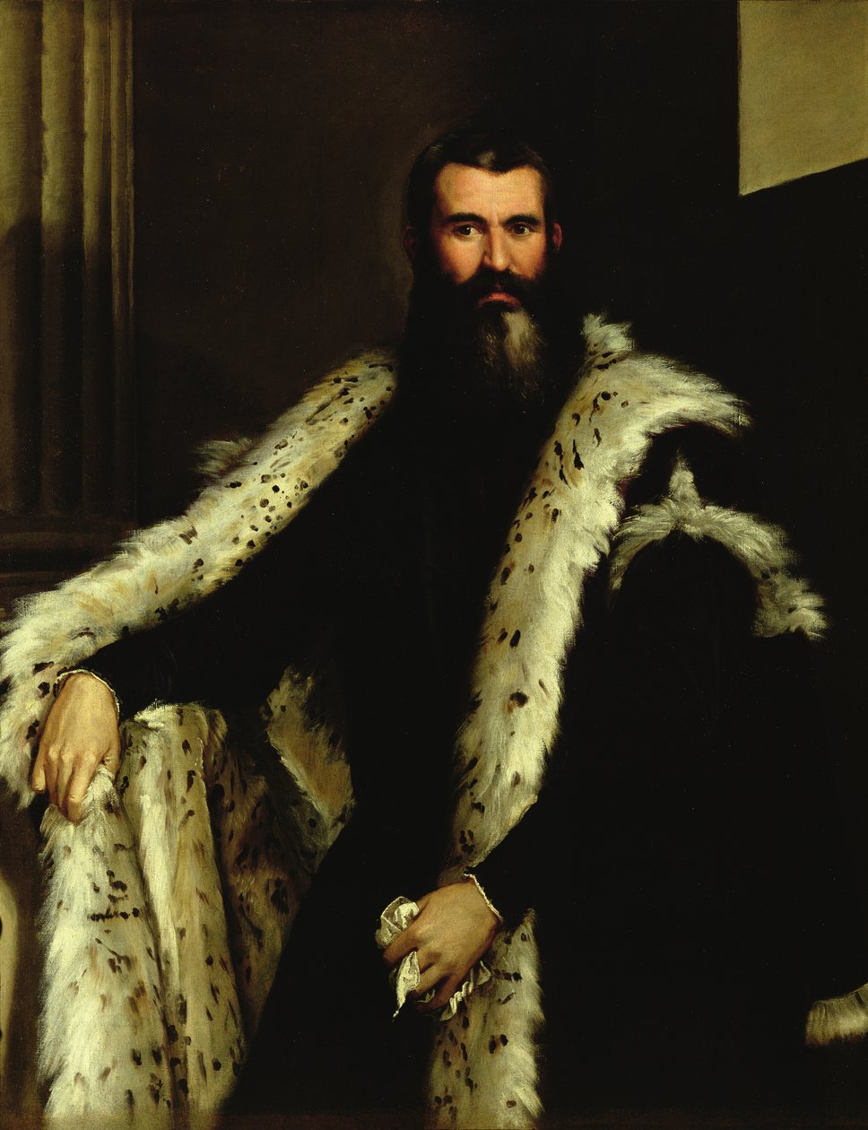 Portrett av en mann i en pelsfrakk, ca. 1566 av Paolo Veronese