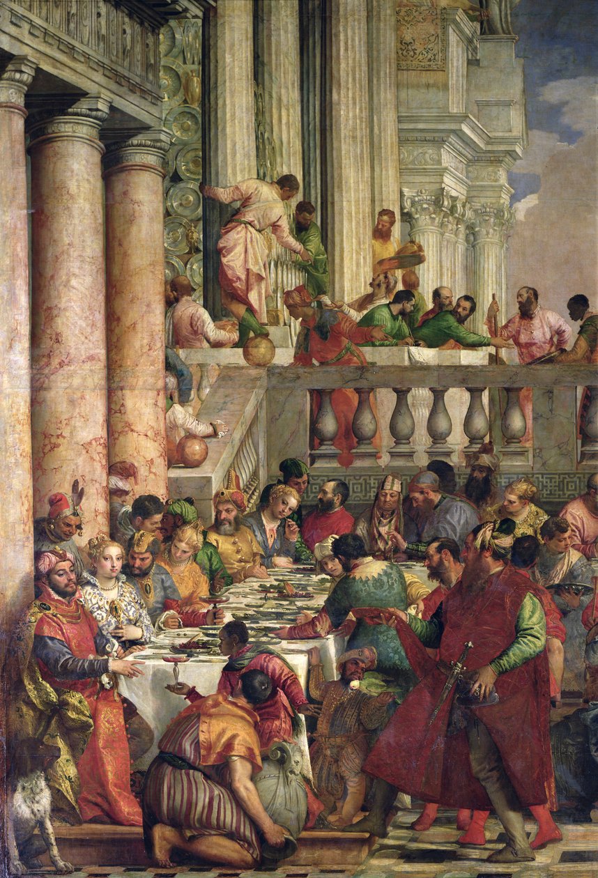 Bryllupsfesten i Kana, detalj på venstre side, ca. 1562 av Paolo Veronese