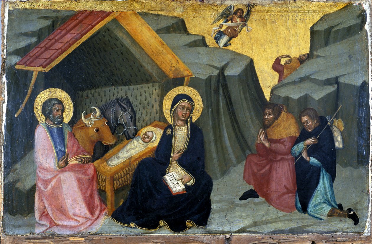 The Adoration of the Shepherds, ca. 1400 (tempera på tre) av Paolo di Giovanni Fei