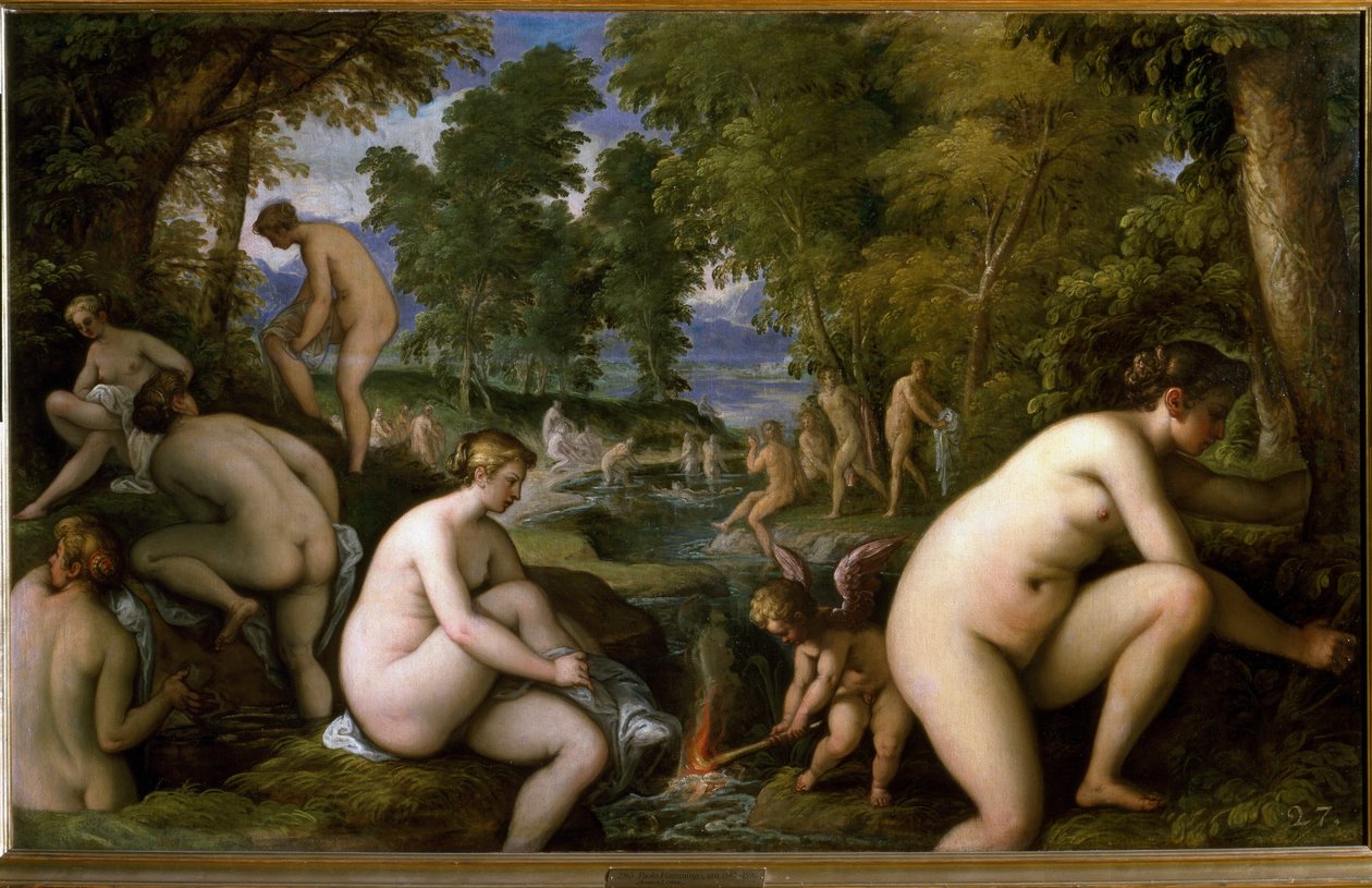 Amore letheo (Nakne kvinner som bader) (maleri av Paolo  Fiammingo