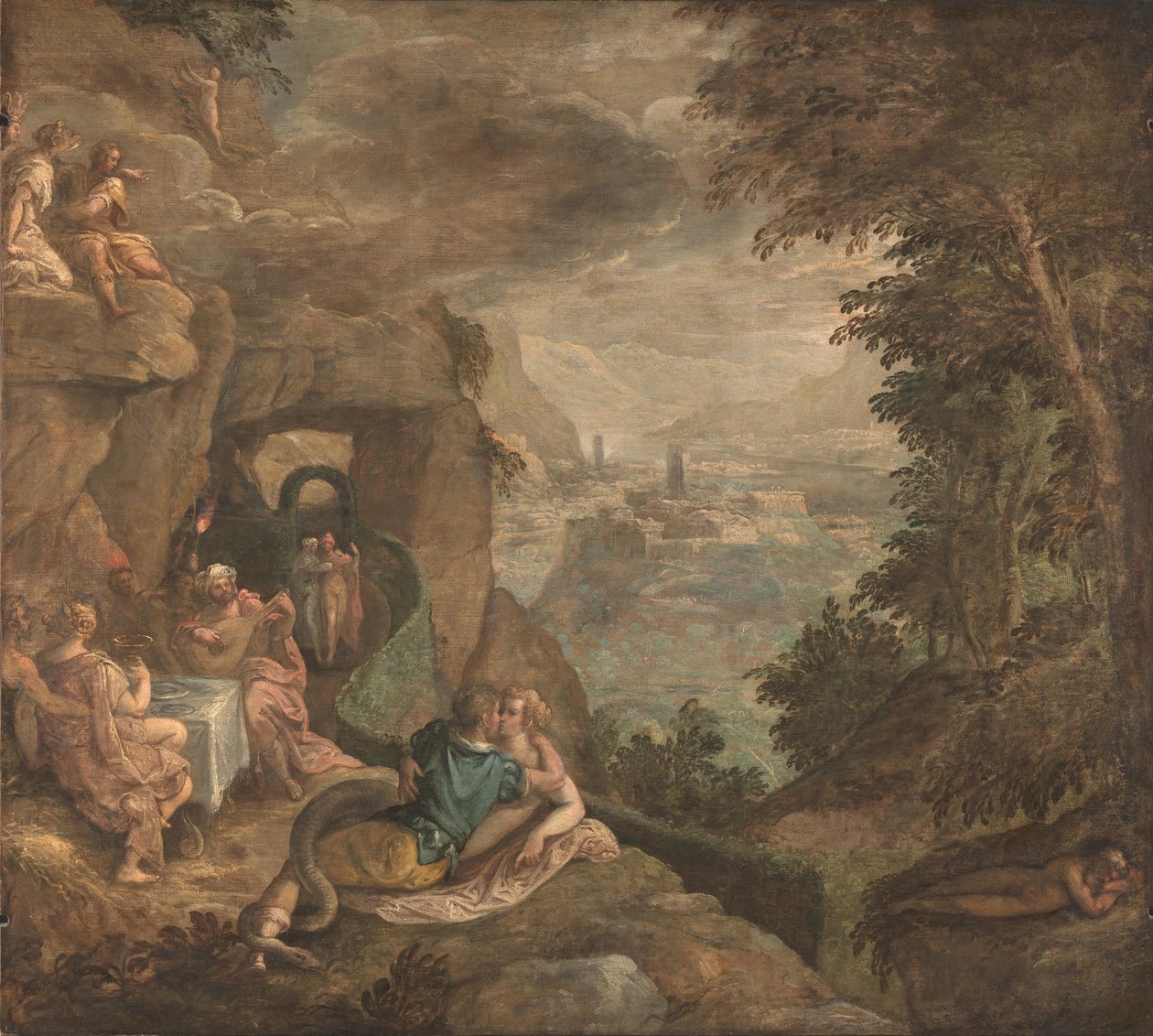 Landskap med en scene av fortryllelse, ca 1590 av Paolo Fiammingo