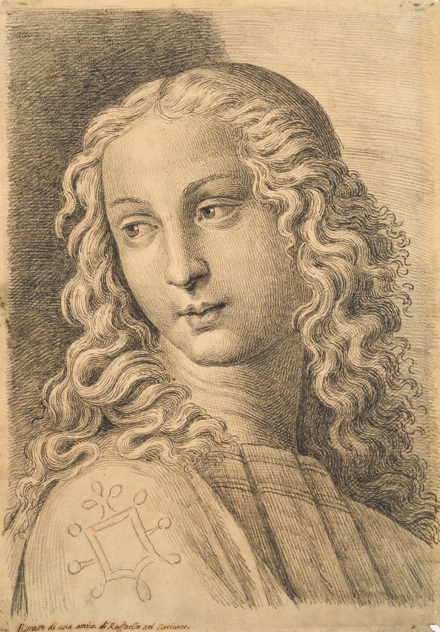 Head of a woman, fra 42 Studies of Heads after Raphael av Paolo Fidanza