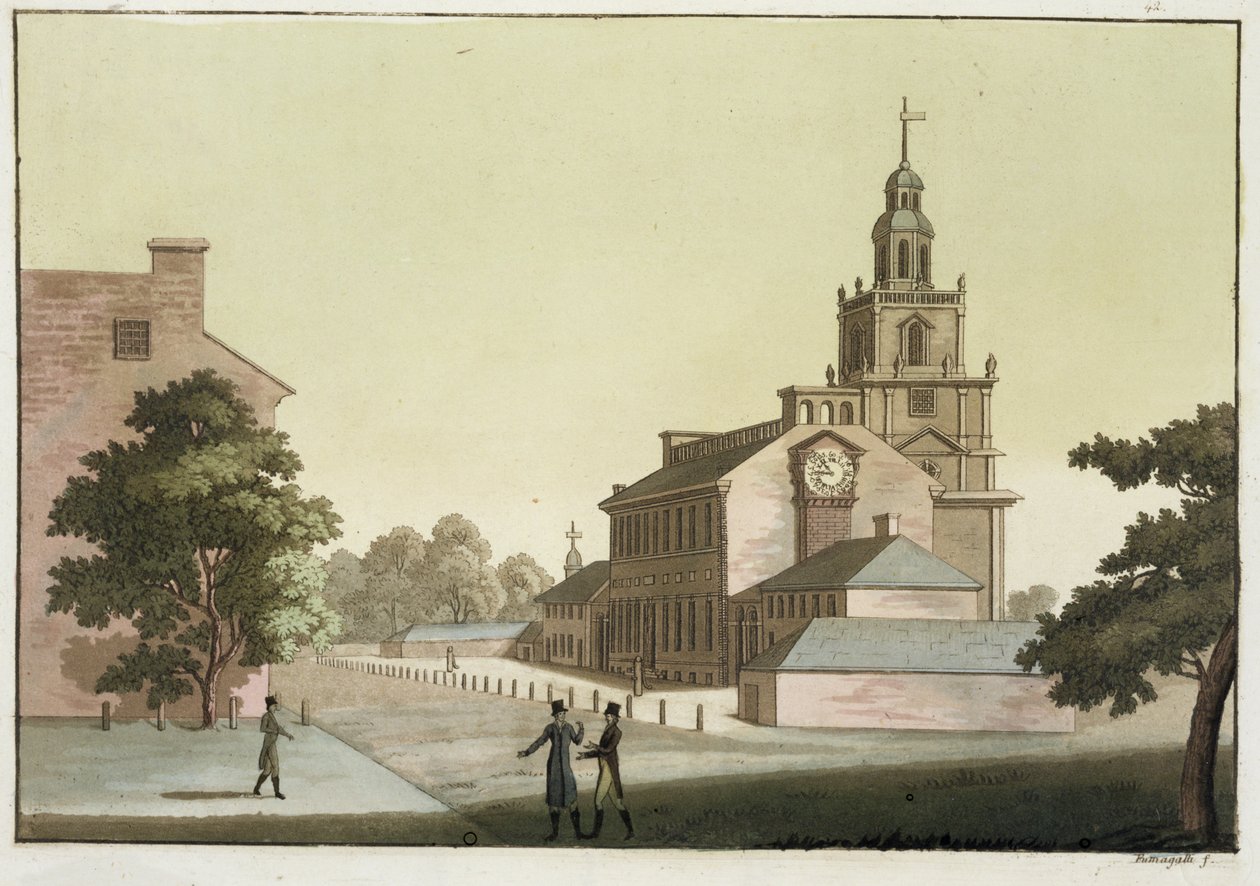 Independence Hall, Philadelphia, Pennsylvania, fra 