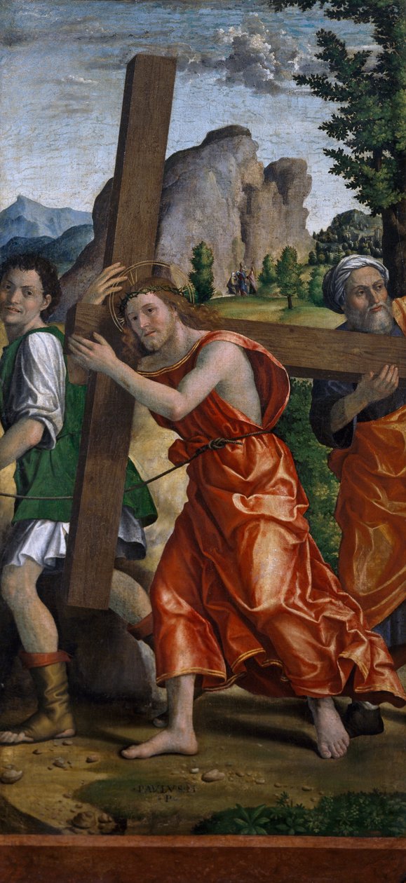 Veien til Golgata, detalj fra Polyptych of Passion av Paolo Cavazzola (1486-1522) av Paolo Morando Cavazzola