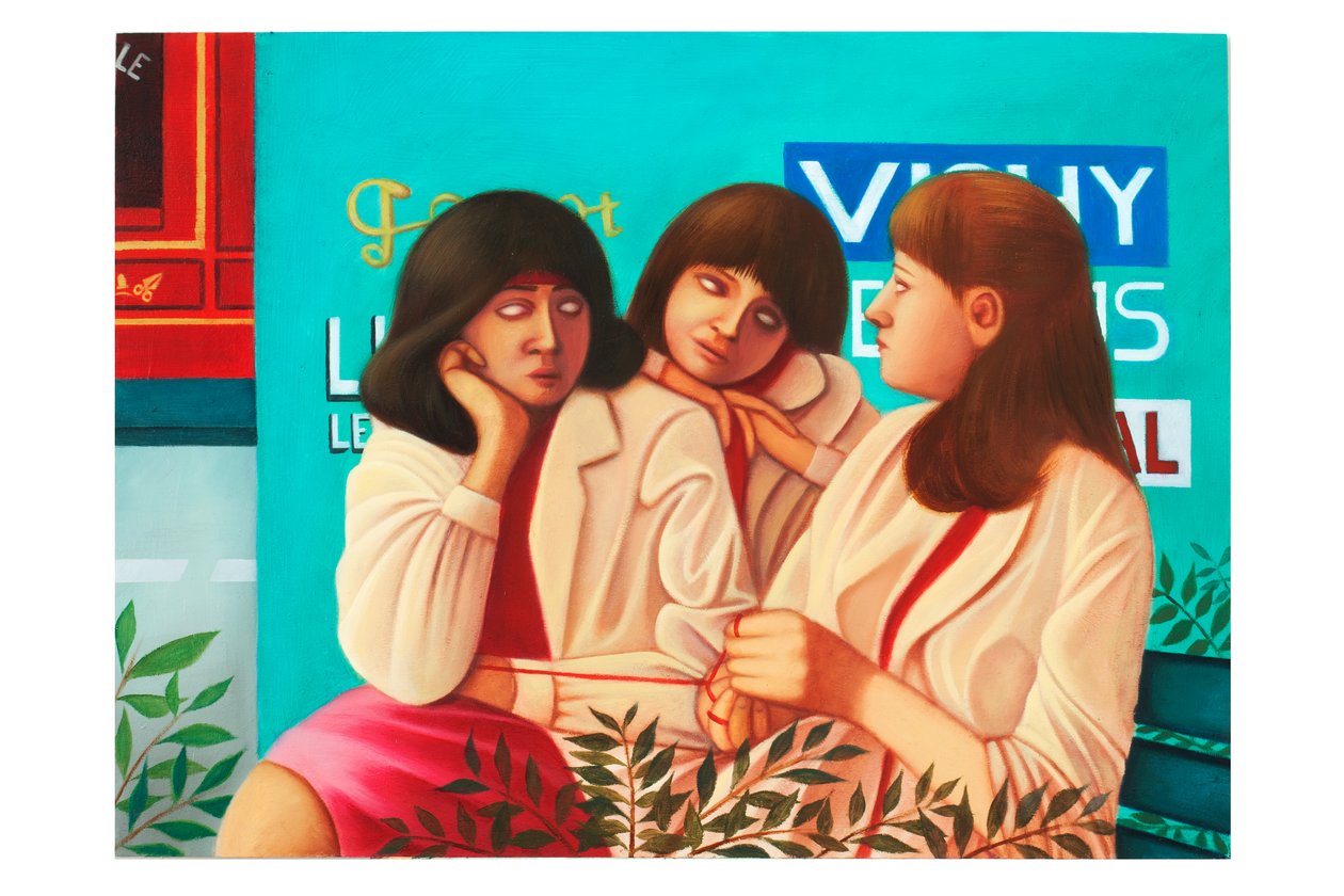 Mytologi nr. 6: Moiraiene, 2025 (olje på treplate) av Paolo Perfranceschi