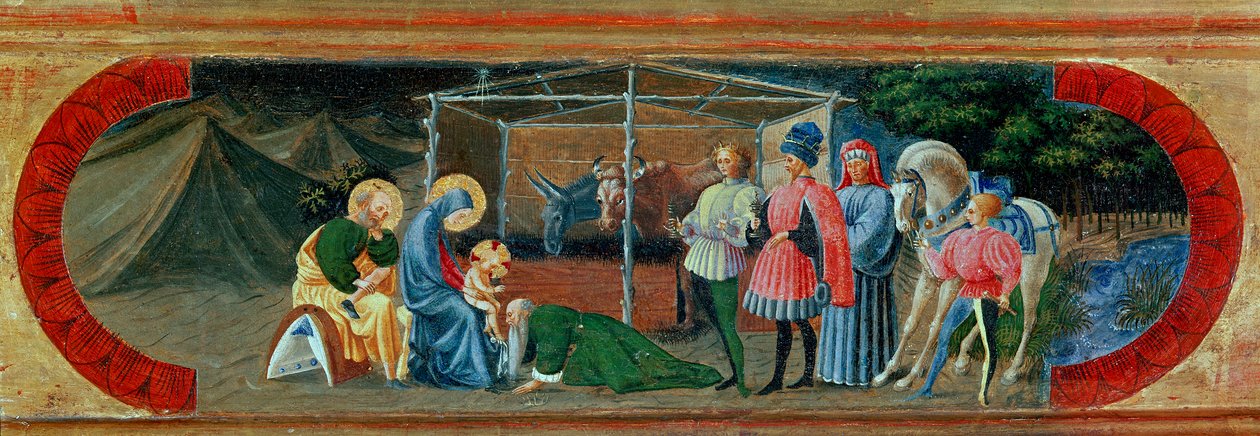 Tilbedelse av magiene. Maleri av Paolo di Dono dit Paolo Uccello (1397-1475) av Paolo Uccello