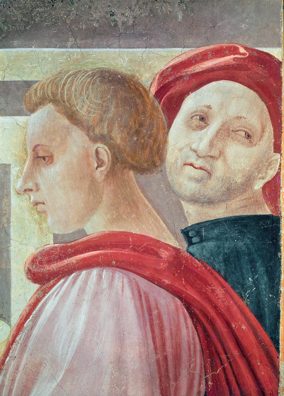 Hoder til to menn, fra presentasjonen av Maria i tempelet, 1433-34 (detalj) av Paolo Uccello