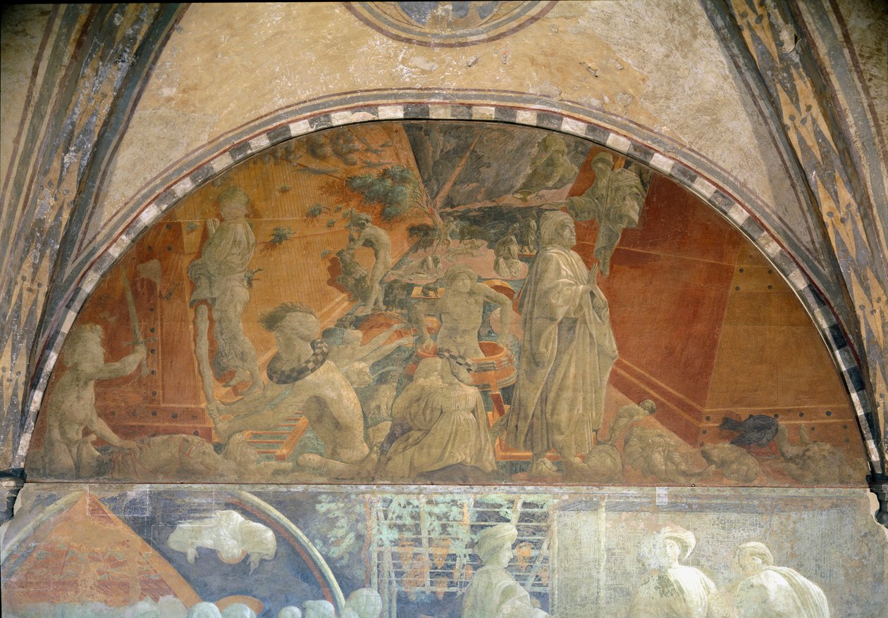 Livet til Noah, flommen og fjerning av vann - Fresco av Paolo Uccello