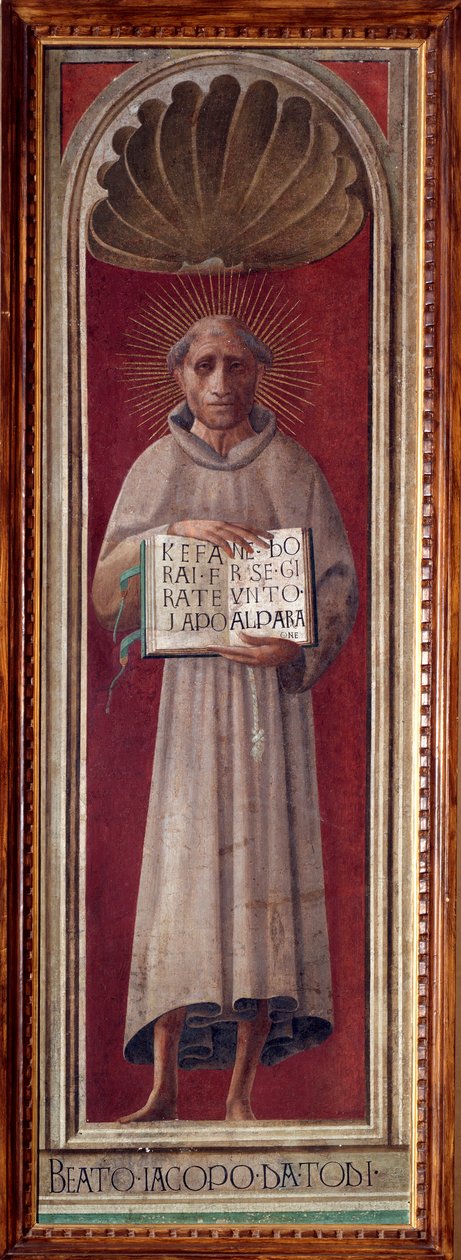 Portrett av den italienske poeten og religiøse Jacopo de Benedetti dit Jacopone da Todi (ca. 1233-1306) Fresco av Paolo Uccello (Paolo di Dono) (1397-1475) 1435-1440 Dim 181x59 cm Prato, Museo del Opera del Duomo av Paolo Uccello