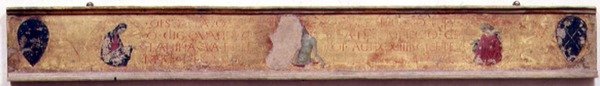 Predella som viser Kristus som stiger opp fra graven mellom Madonna og St. John av Paolo Uccello